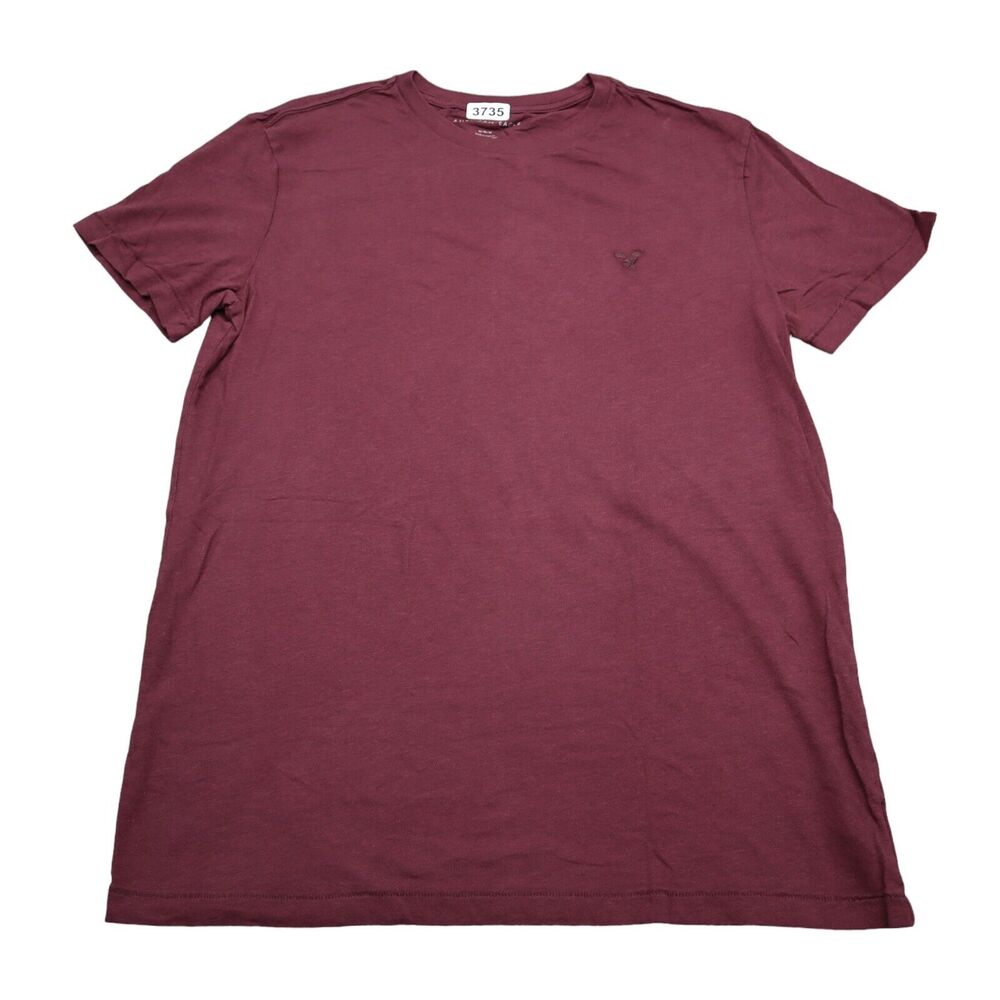 American Eagle Shirt Mens M Maroon Plum Short Sleeve Tee Crew Neck